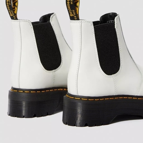 Dr Martens 2976 Platform Leather Chelsea Boot White - 7 - Picture 6 of 13